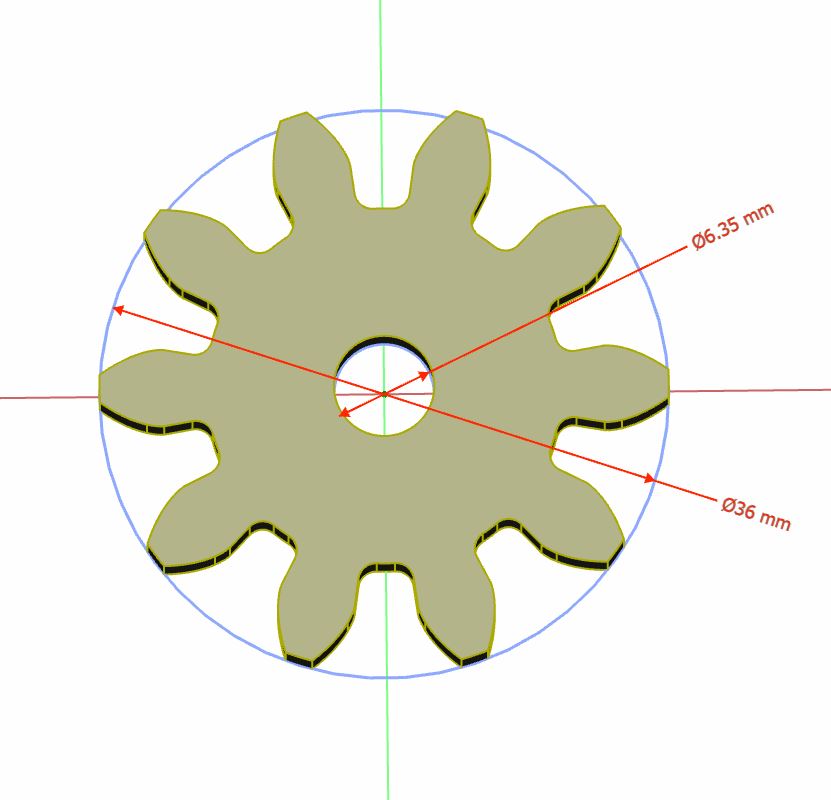 Sprocket wheels set. Gear set. CNC routing, Laser cutting, 3D printing, Hand cut digital files: svg, dxf, pdf, jpg, stl