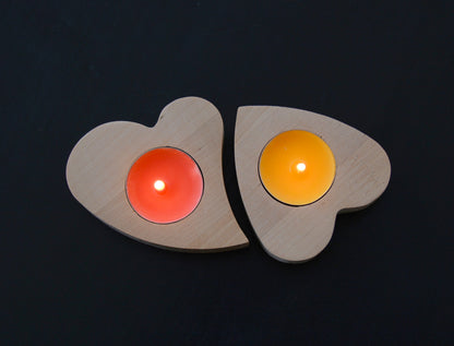 Tea candle holders - Heart (set - 2 pcs.)