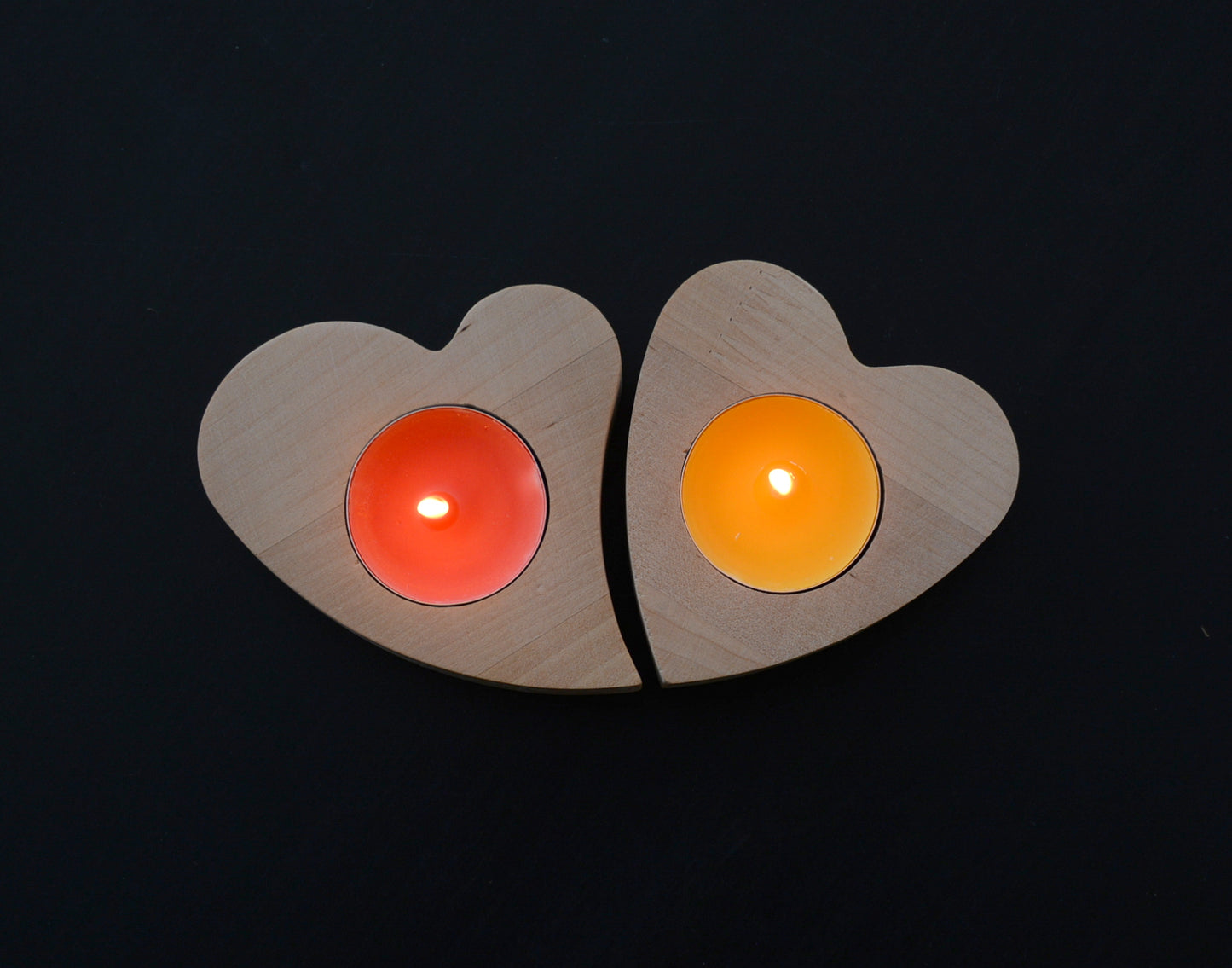 Tea candle holders - Heart (set - 2 pcs.)