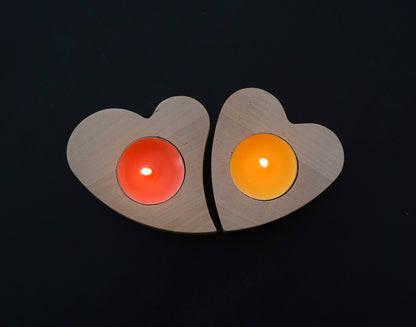 Tea candle holders - Heart (set - 2 pcs.)