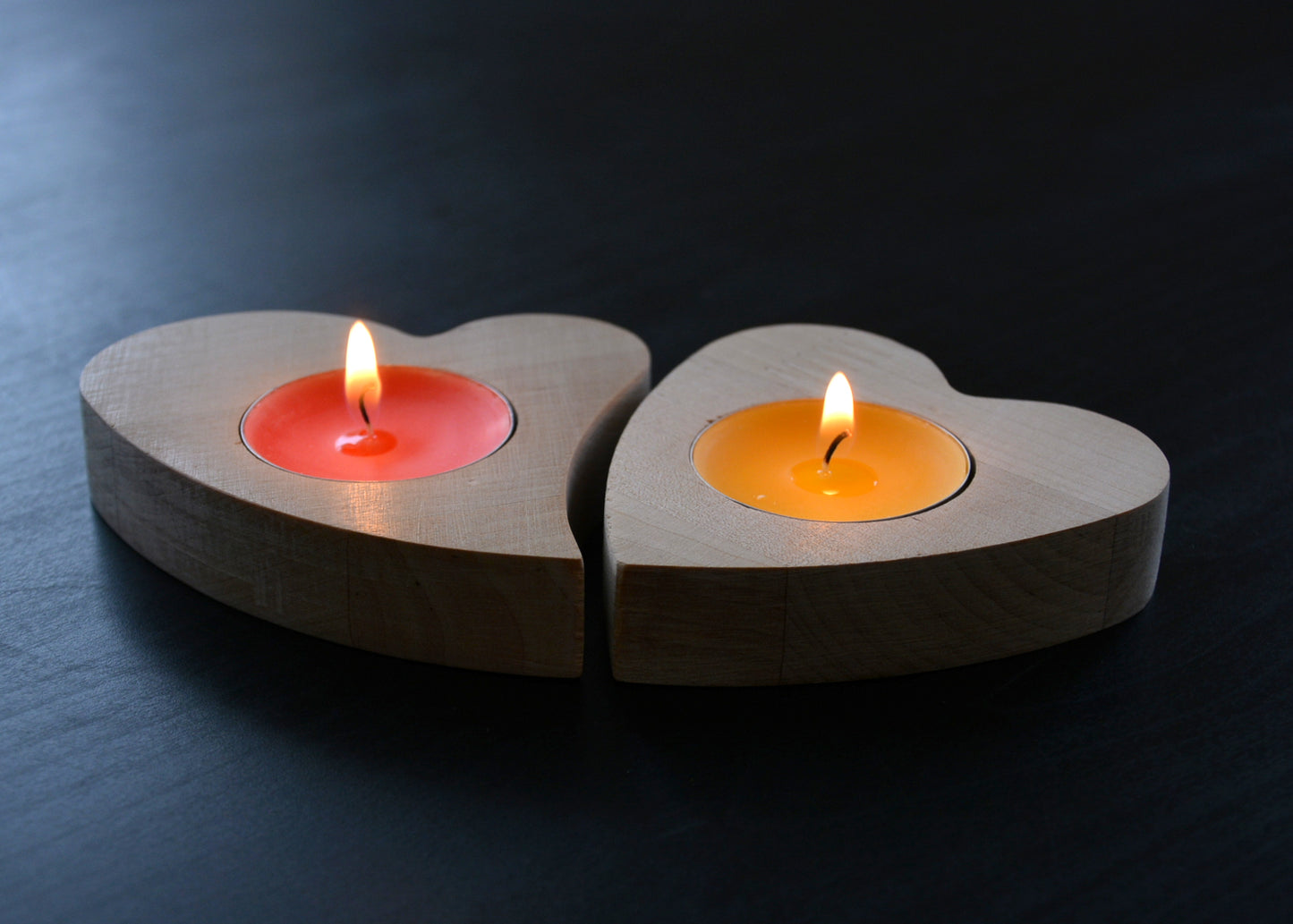 Tea candle holders - Heart (set - 2 pcs.)