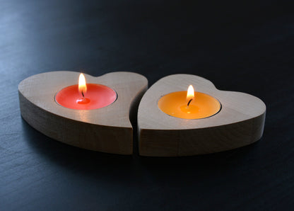 Tea candle holders - Heart (set - 2 pcs.)