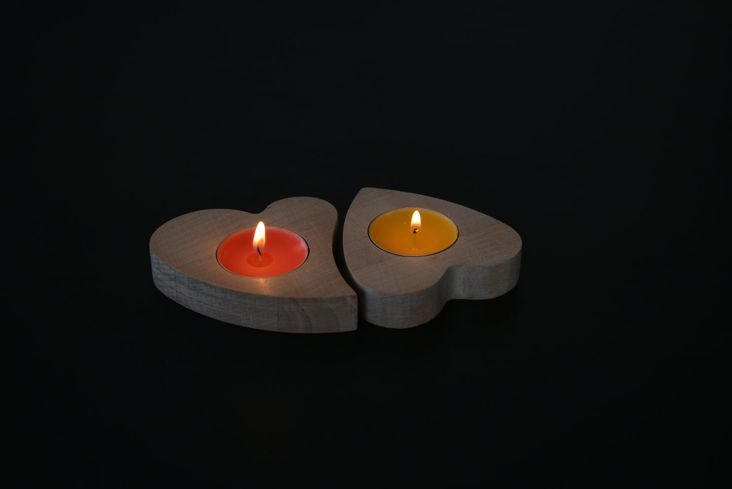 Tea candle holders - Heart (set - 2 pcs.)