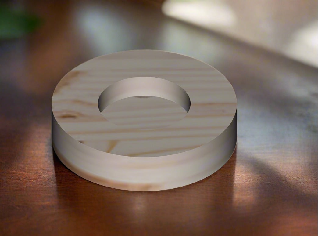 Žvakidė apvali, pušinė 6 cm. – cncwoodplanet